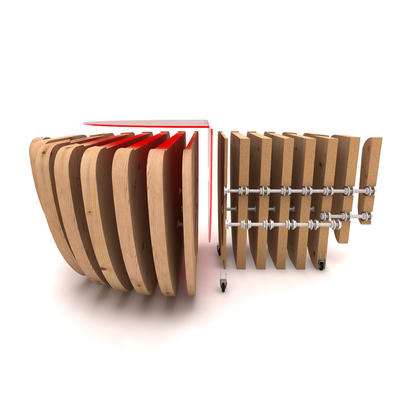 Parametric Furniture - Vizualizare 3D produs de design industrial